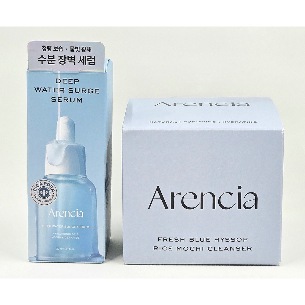 Arencia Deep Water Surge Serum 30ml & Rice Mochi Cleanser 120g Set